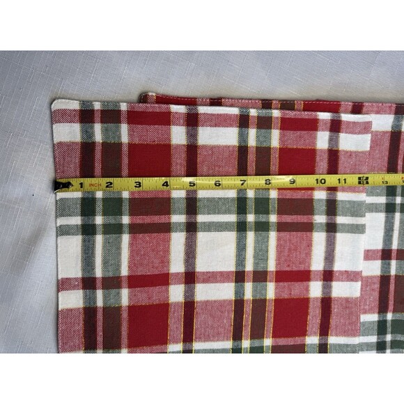 Christmas Placemats Set of 4 Plaid Home Collection New Red Green Gold White - Picture 5 of 6